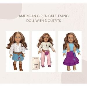 American Girl Doll Nicki Fleming - Cowgirl (3 Outfits)